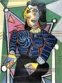 Femme assise dans un fauteuil 1918 cubiste Pablo Picasso